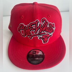 Authentic Off-White Bulls SnapBack Hat in Red
